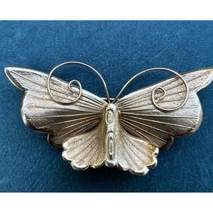 GIOVANNI MOTH BUTTERFLY GOLD BROOCH PIN SIGNED JEWELRY RETRO VINTAGE